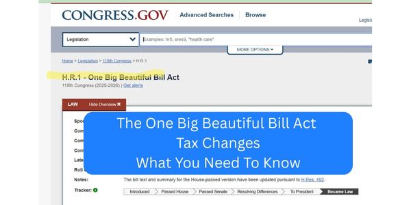 The One Big Beautiful Bill Act screenshot from Congress.gov
