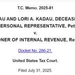 Screen Shot of Title: Kadau vs. Commissioner and why Fee-Only matters